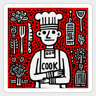 Cook - Doodle Chef Pop Art Magnet